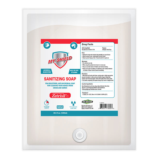 My-Shield Sanitizing Soap Wall Dispenser Refill Bag (40.5 oz) case of 4